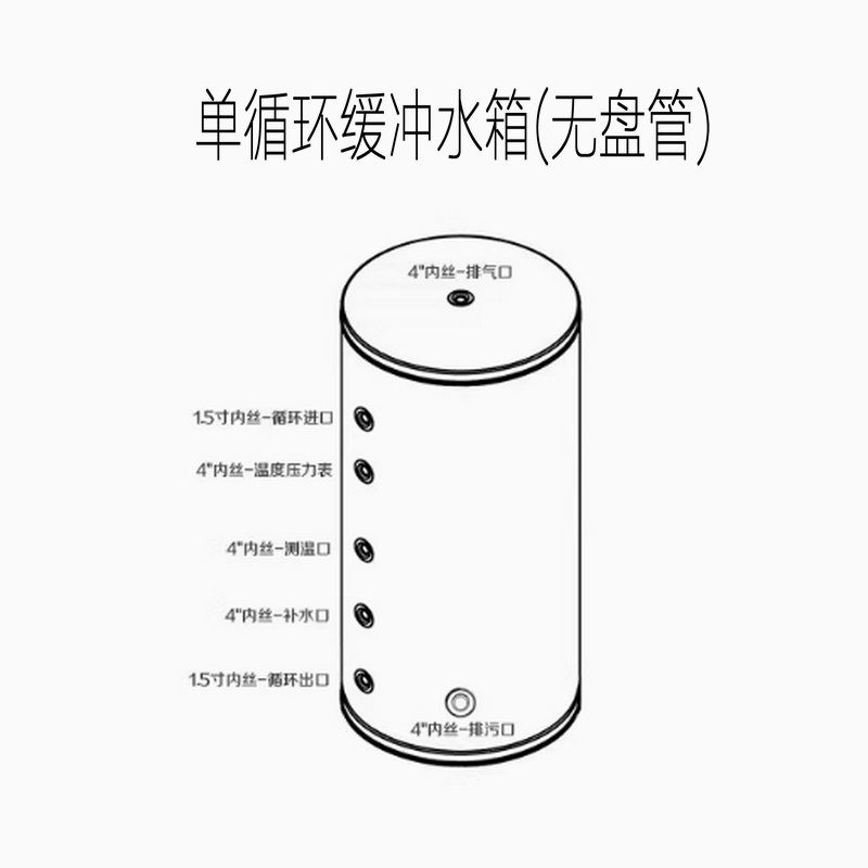 304不銹鋼緩沖承壓水箱（空氣能地暖緩沖承壓保溫水箱）